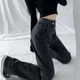 High Waist Straight Leg Denim Jeans